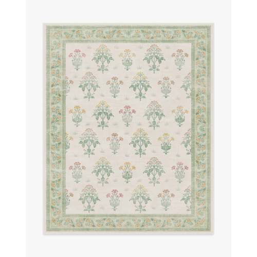 Meadow Sweet Ivory & Green Rug by Morris & Co. | Ruggable US
