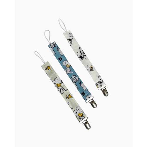 Peanuts Snoopy Pacifier Clips, Set of 3 Toddler Pacifier Holder Baby Gift New Parents/Baby Shower Expecting Mom Gift Handmade
