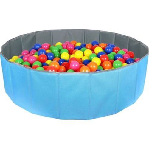 Click N' Play Ball Pit With Foldable And A Reusable Storage Bag- Holds Over 400 Balls, Blue