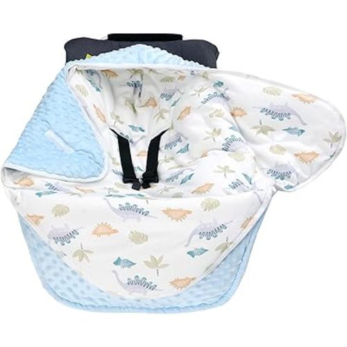 LAT Car seat Blankets for Babies, Universa Newborn Swaddle Wrap Blanket, Double Sided Cotton/Plush Winter Cover and Stroller Bunting Bag,Baby Footmuff(Panda+Dark Gray)