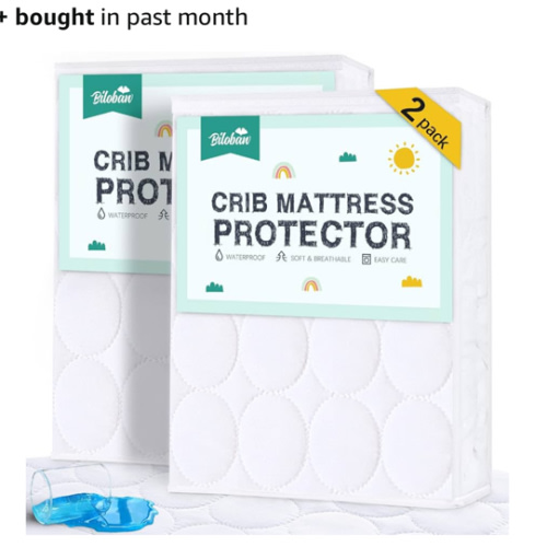 Amazon.com : Crib Mattress Protector Sheets Waterproof 2 Pack, Quilted Crib Mattress Pad Cover Fitted Fits for Toddler Bed Mattress, White, 52” x 28” : Baby