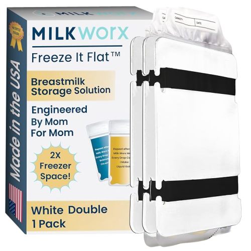 Freeze It Flat Breastmilk Freezer Organizer (White, Single 1pk) | Freezes breast milk bags flat for stacking, doubles freezer storage space, works with top milk bag brands, easy wipe clean