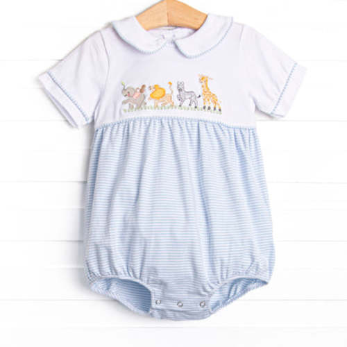 Animals on Parade Applique Bubble, Blue Stripe – Stitchy Fish