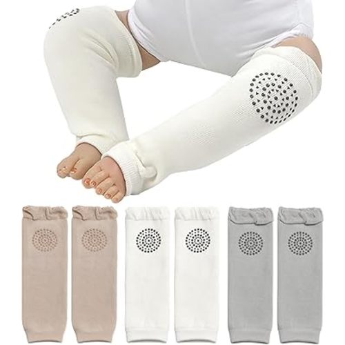 XEPST Pack of 3 Toddler Baby Leg Warmers, Baby Toddler Long Legwarmers Unisex Knee Socks Baby Knee Protector Leg Sleeves Leggings Baby Knee Pads for Baby Kids Toddlers Girls Boys 0-3 Years, One Size
