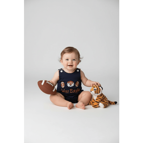 POPPIBLUE NAVY AUBURN WAR EAGLE EMBROIDERY BUBBLE - NAVY AUBURN WAR EAGLE EMBROIDERY BUBBLE