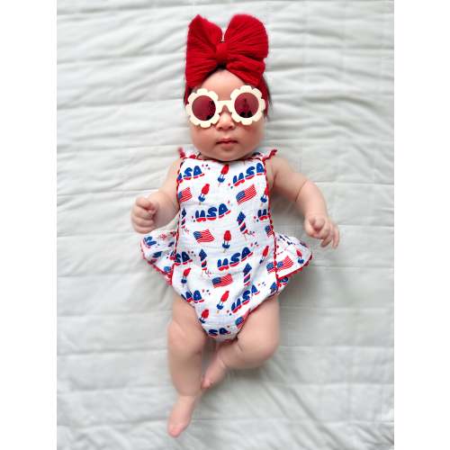 Muslin Ric-Rac Ruffle Sunsuit, 4th of July