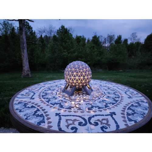 EPCOT Spaceship Earth Nightlight – 3D Printed Color-Changing Lamp – Add Your Own Light – Disney-Inspired Table Light / Novelty Decor