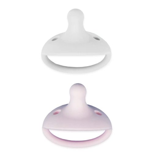 Kids Heroes One-Piece Silicone Pacifiers for Babies 3-36 Months, BPA-Free, 2 Pack (Pink and Grey)