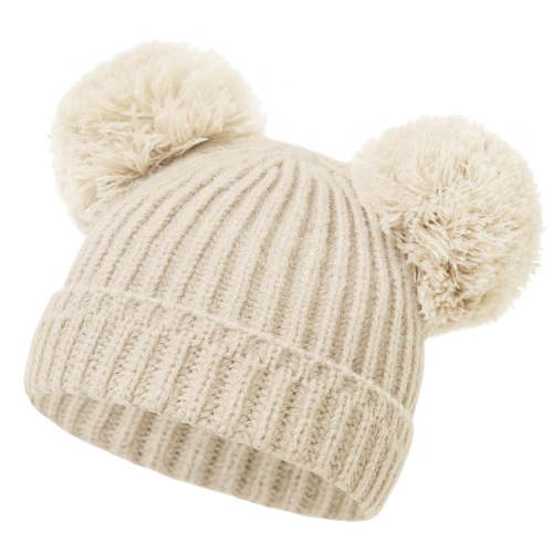 Ugoldhm Baby Winter Beanie Hat - Warm Fleece Lined Cap with Plush Ball for Newborns to 1 Years