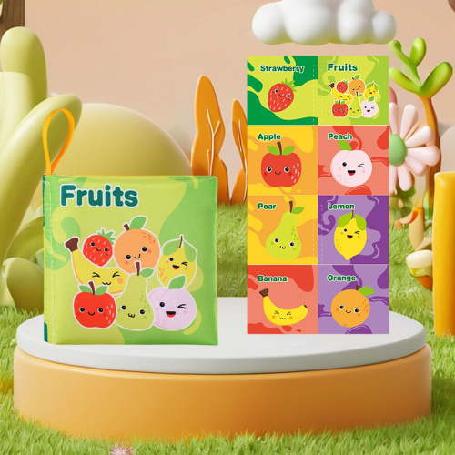 Baby Cloth Book with Crinkle Sound – Multicolor Soft Fabric Sensory Learning Toy for Newborns Toddlers Tear Resistant Chew Safe Interactive Pages Machine Washable