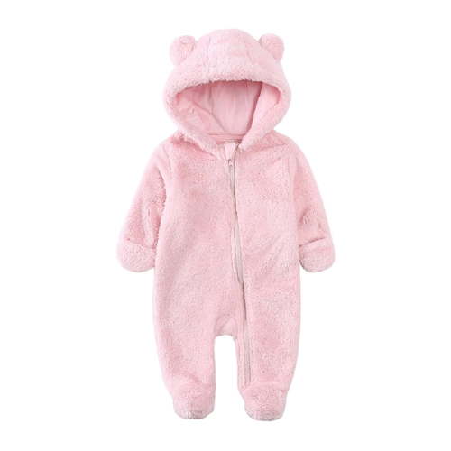 YTDSCS Baby Infant Girls Boys Bear Onesie Outfit Newborn Fleece Jumpsuit Fall Winter Hooded Romper Coat Padded Bodysuit Outwear Snowsuit for 0-12 Months