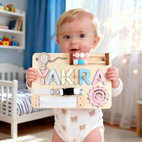 Personalized Wooden Name Puzzle: Montessori Baby 1st Birthday Gift