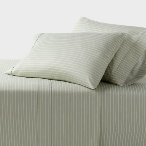 Queen 400 Thread Count Performance Sheet Set Green Stripe - Threshold™