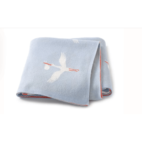 Crane Knitted Blanket