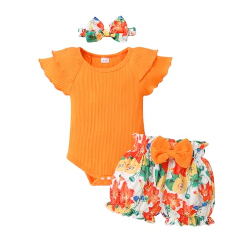 YOUNGER TREE Newborn Infant Baby Girl Clothes Romper Shorts Set Floral Summer Outfits Cute Baby Girl Clothing