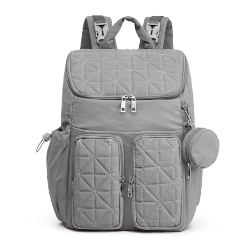 G4Free Diaper Bag Backpack for Moms Dads Travel Baby Bag with Pacifier Case & Insulated Pockets,Grey