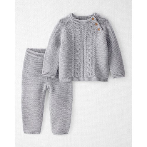 Baby 2-Piece Organic Cotton Cable Knit Sweater Set - Little Planet | Carter's - 3mos.