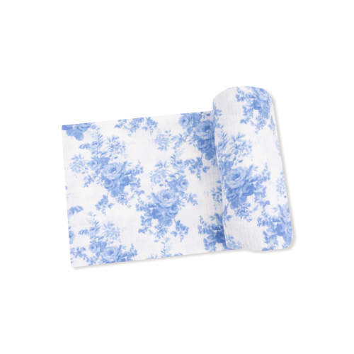 Muslin Swaddle, Dream Cottage Floral Blue