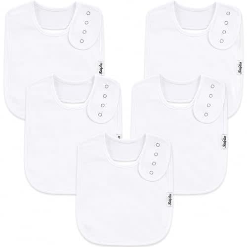 KiddyStar Drool Bibs for Babies – Organic, Unisex, Soft Absorbent Teething Bibs with Adjustable Snaps