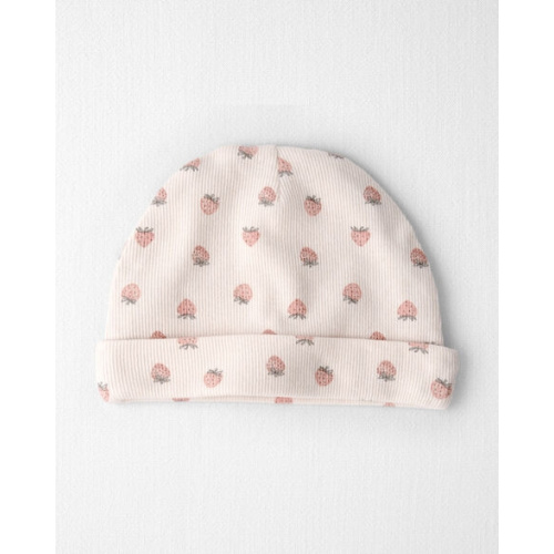 Baby Girl Organic Cotton Rib Cap in Strawberry  - Little Planet | Carter's