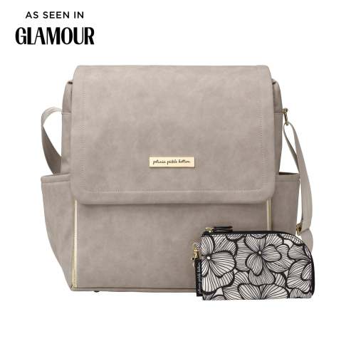Boxy Backpack in Grey Matte Leatherette