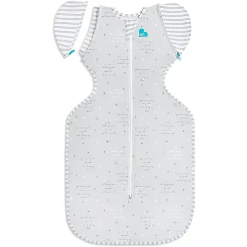 Love to Dream Swaddle Up Transition Swaddle, Patented Zip-Off Wings, Gently Help Baby Transition from Being Swaddled to Arms Free When Showing Signs of Rolling, Lite 0.2 TOG, 13-19 lbs, Gray