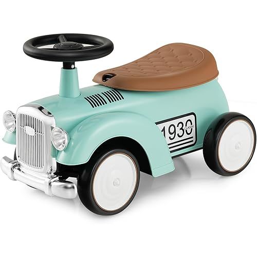 Costzon Ride On Push Car for Toddlers, Classic Kids Ride On Car Foot-to-Floor Sliding Car with Steering Wheel, Horn & Under Seat Storage, Ride On Toy for Boys Girls 18-36 Months (Green)