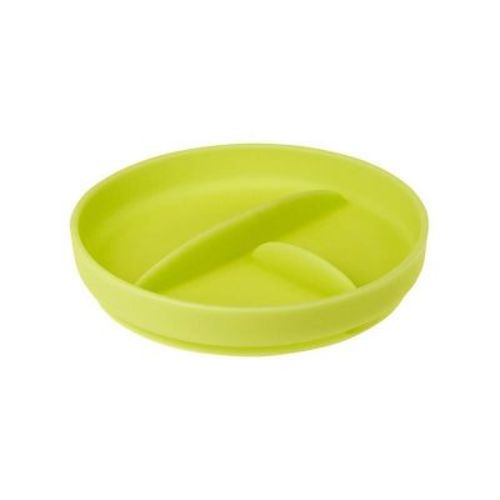 Olababy Silicone Divided Suction Plate - Kiwi: Round, BPA-Free, 7.3" Length, Service For 1
