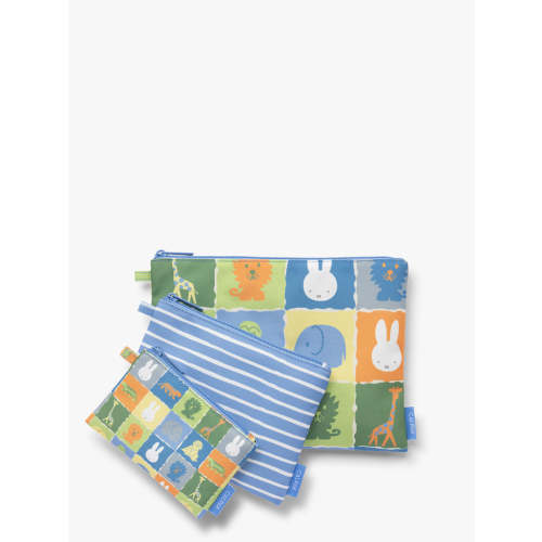 Miffy Compakt Zippered Pouch Set- MIFFY BLUE ZOO TRIP