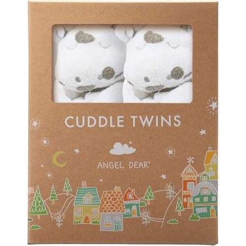 Angel Dear -White Cow with Grey Spots, Cuddle Twin Set