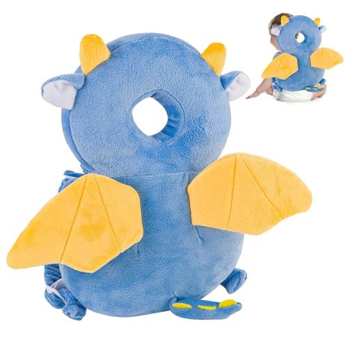 Baby Head Protector Backpack, Toddler Toddler Head Protector, Toddler Head Protector Padded Backpack Elasticated Carrier Wear (Dragon)