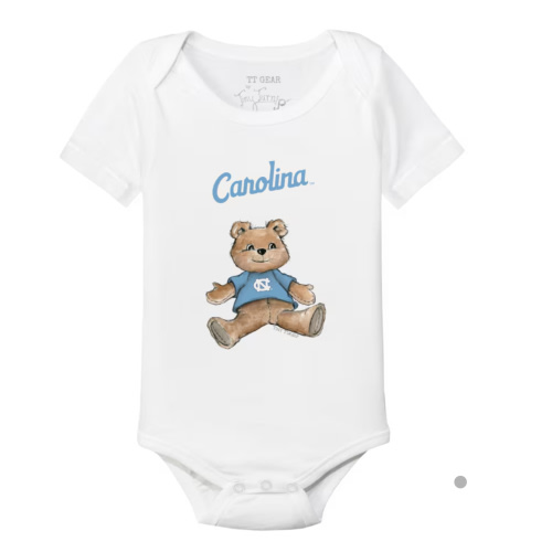 North Carolina Tar Heels Tiny Turnip Infant Teddy Bear Bodysuit - White]

3 Months