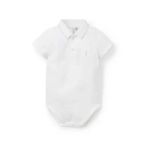Baby White Baby Bunny Pique Polo Bodysuit by Janie and Jack