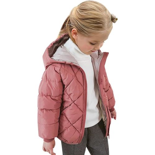 Curipeer Kids Winter Jacket Front Zip Warm Snow Wear Toddler Outer Clothing 2-8T