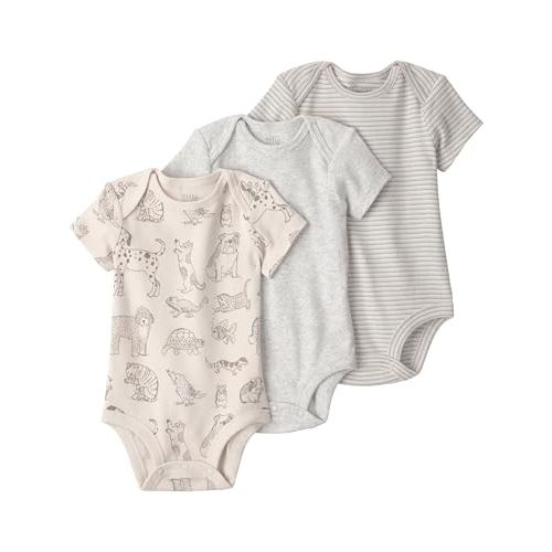 little planet by carter's Unisex Baby 3-pack Short Sleeve Bodysuits Made With Organic Cotton