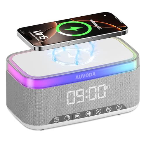 S300 Bluetooth Speaker with Wireless Charging & LED Lights | 16 W Stereo, TWS Pairing, BT 5.3, Wake-Up Function, TF & AUX Inputs, 3600 mAh Battery, for Home, Office & Bedroom