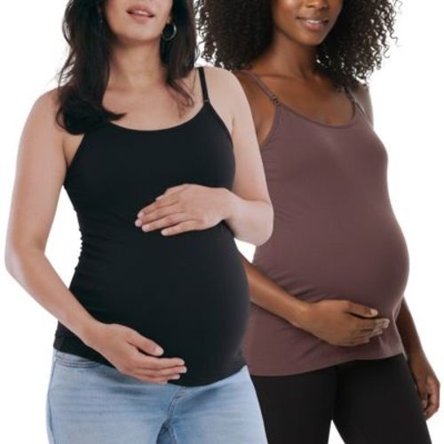 Women's Clip Down Nursing Tank Top - French Roast & Black 2 Pack - Size: X Large - Motherhood Maternity