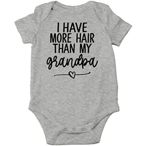AW Fashions I Have More Hair Than My Grandpa Baby Bodysuit Funny Adorable Newborn Romper Unisex Boys Girls