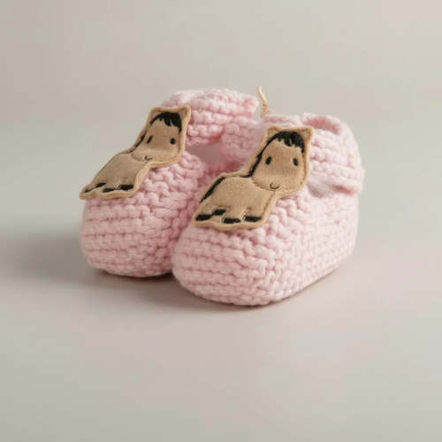 Pony Booties Hand-knit (Pink) - Bridle Up Hope Shop