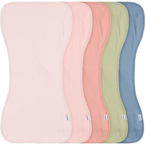 Gerber Baby Unisex Burp Cloths 5-Pack, Pink Blue, Size 10.5" x 21"