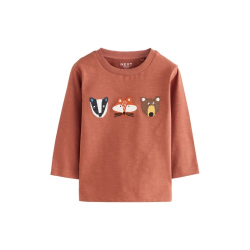 Kids' Animal Embellished Long Sleeve Cotton Graphic T-Shirt, 12-18M