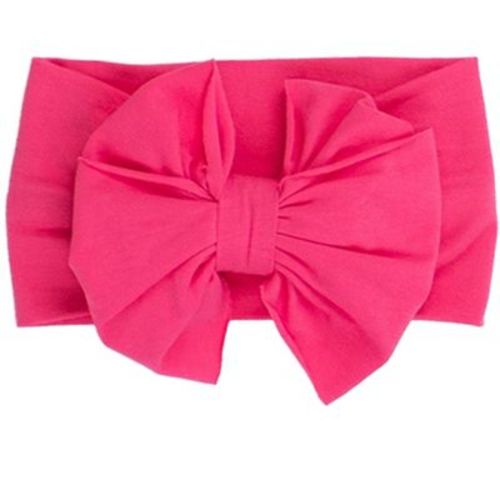 RuffleButts Baby/Toddler Girls Big Bow Headband - Hot Pink, One Size