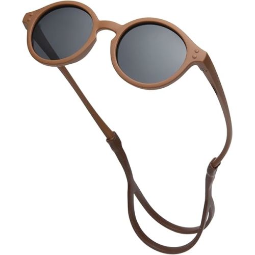 Pro Acme Cute Round Polarized Baby Sunglasses with TPEE Strap, Flexible Rubber for Toddler Newborn Ages 0-36 Months