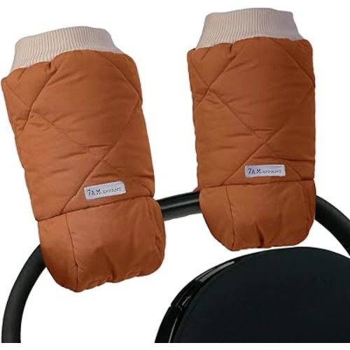 7AM Enfant Stroller Warmmuffs Gloves - Anti-Freeze Stroller Mittens for Handlebars, Water Repellent Hand Warmer Muff for Cold Weather, Plush Lined Stroller Warmmuffs | Winter Stroller Accessories