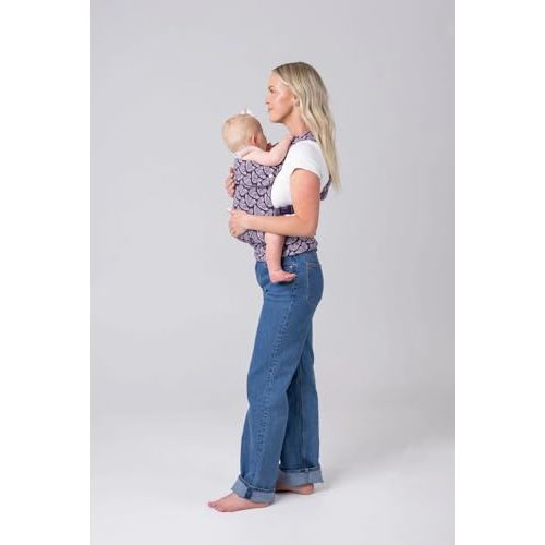 Mabē Monarch Ergonomic Baby Carrier – Premium Cotton Soft Structured Newborn to Toddler Carrier with Hip-Healthy Design, 3 Carry Positions (7-35lbs), Lightweight & Breathable, (Violet Wings)