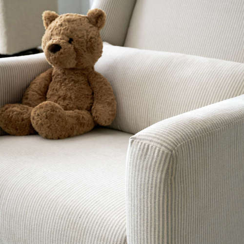 Babyletto Kiwi Striped Grey Nursery Glider Recliner Chair