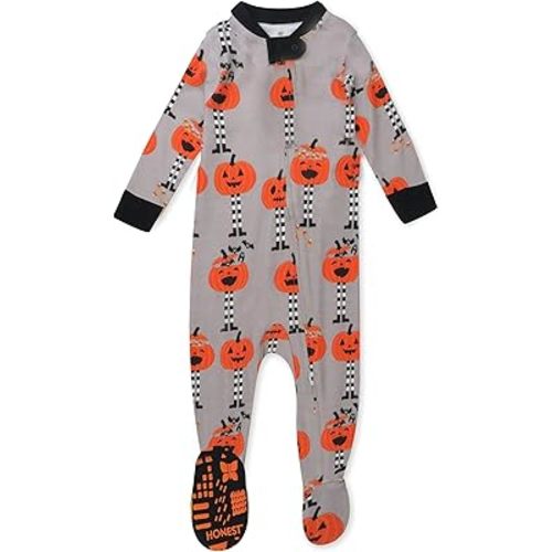 HonestBaby Baby Celebration Non-Slip Footed Pajamas One-Piece Sleeper Zip-Front Pjs 100% Organic Cotton