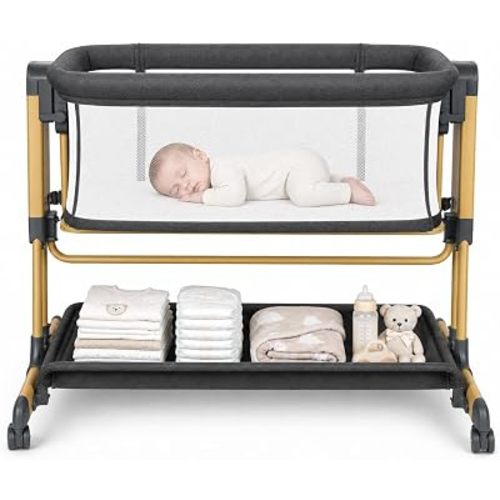 Ezebaby 3-in-1 Rocking Baby Bassinet, Stable & Secure Bedside Bassinet