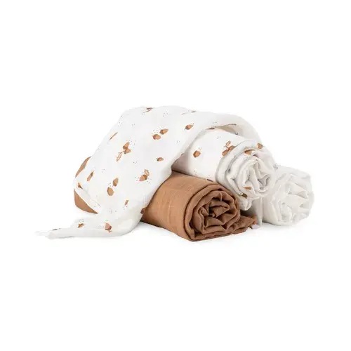 Little Bamboo Muslin Wraps 3 Pack Iced Coffee | Baby Bunting AU