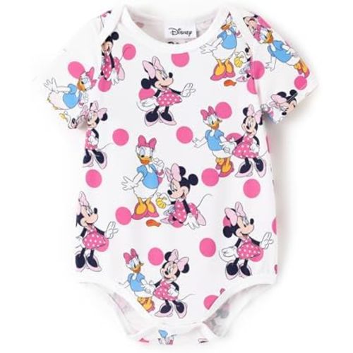 Disney Stitch Princess Marvel Spiderman Mickey and Friends Baby Girls Clothes Snap Bodysuit for Newborn to Infant